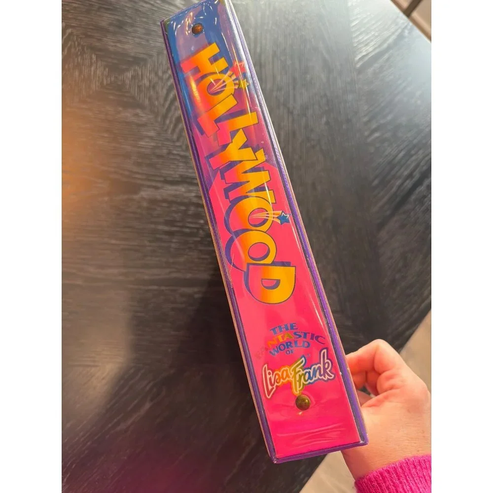 Lisa Frank Vintage Hollywood Bear Binder 3-Ring Pink & Purple Stuart Hall Made I